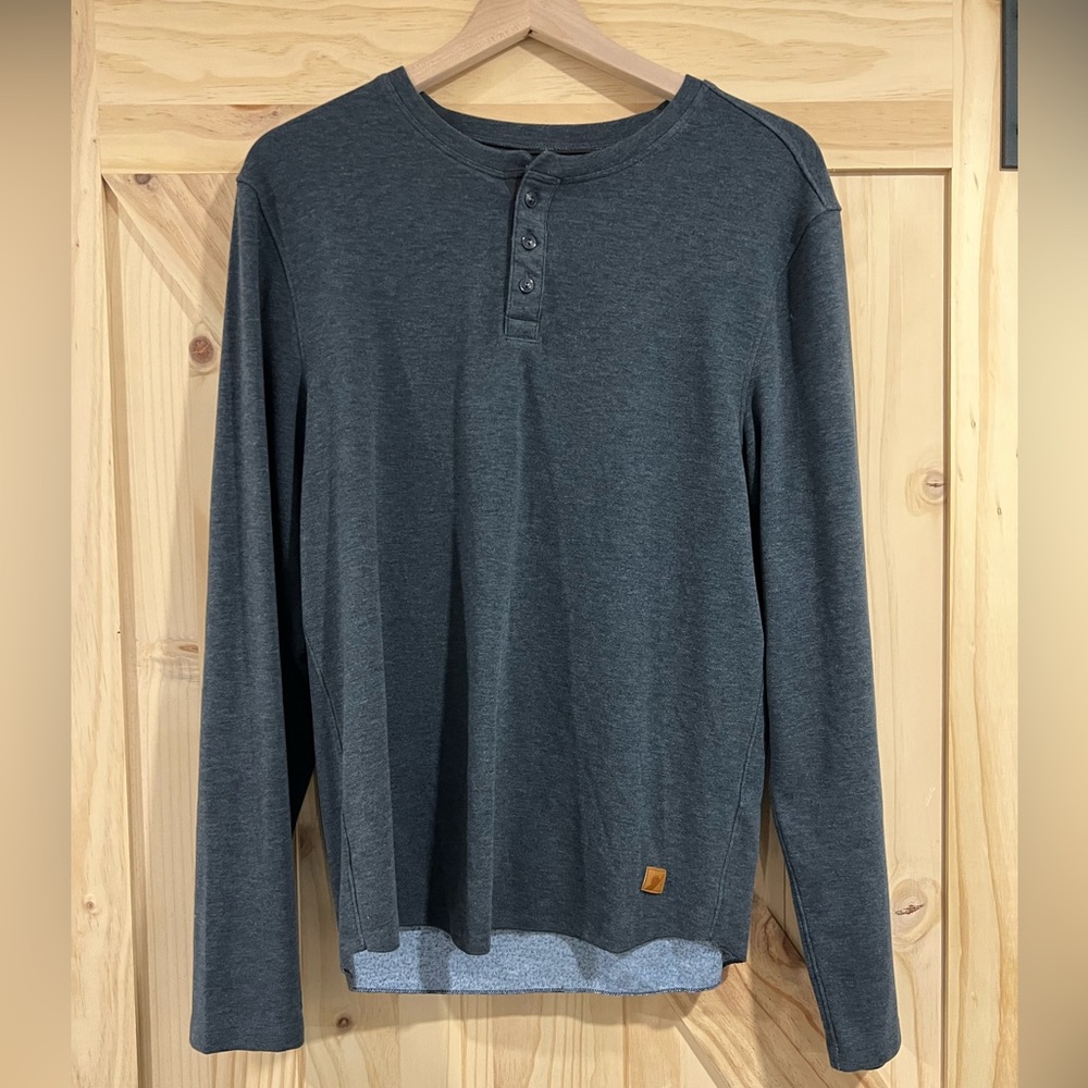 Men’s Fundamental Coast Los Angeles Blue Henley Shirt Medium